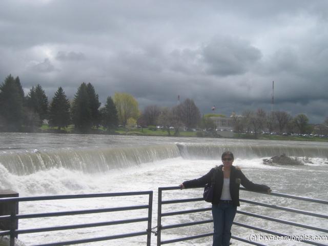 Joann at Snake River waterfalls in Idaho Falls.jpg
