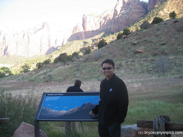Daivd next to Temples and Towers sign in Zion National Park.jpg
